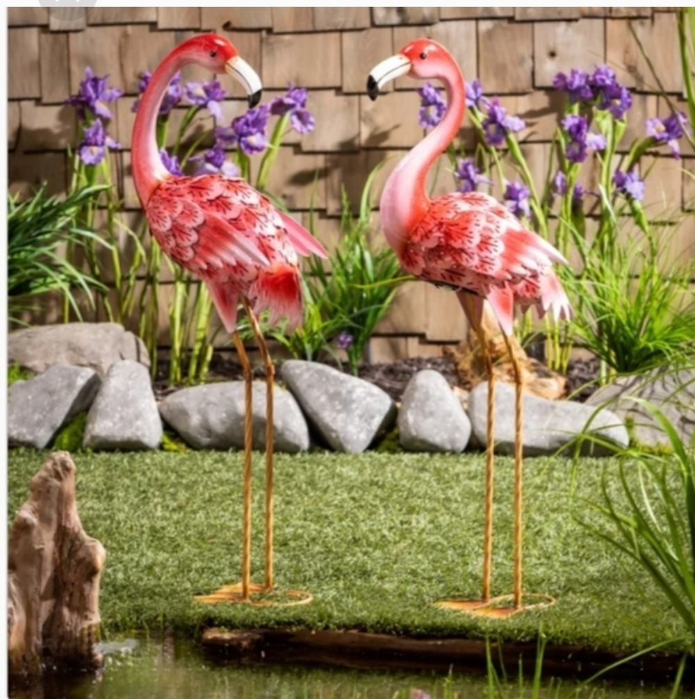 Solar LED Flamingo Pair, Set of 2 - Picture 3 of 5